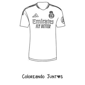 Imagen para colorear de la camiseta blanca del Real Madrid