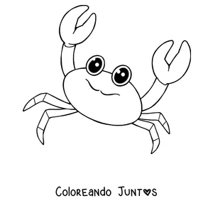 Imagen para colorear de un cangrejo de dibujos animados sonriendo