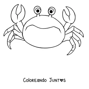 Imagen para colorear de un cangrejo grande con las pinzas en alto
