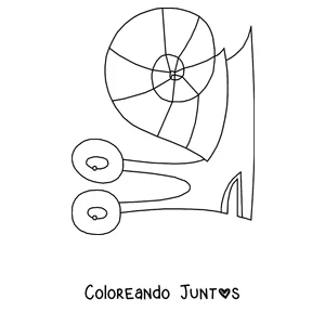 Imagen para colorear de un caracol grande con la concha enroscada