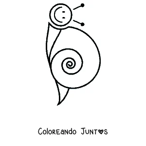 Imagen para colorear de un caracol parado con su concha en espiral