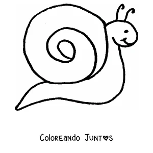 Imagen para colorear de un caracol de dibujos animados de perfil