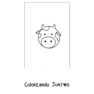 Imagen para colorear de carita de vaca de dibujo animado