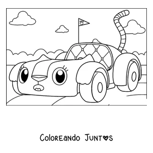Imagen para colorear de Carlita, el auto gatito de Gabby