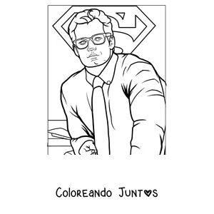 Imagen para colorear de Clark Kent, la identidad secreta de Superman