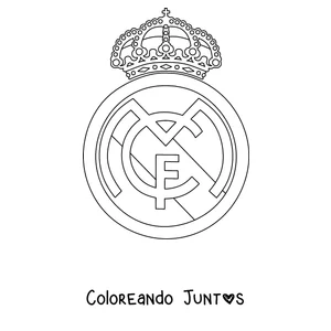 Imagen para colorear del escudo del Real Madrid con su corona