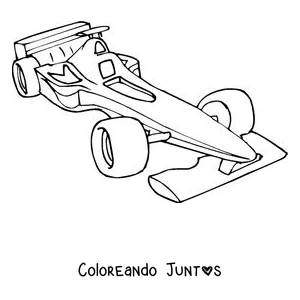 Imagen para colorear de un auto de Fórmula 1 deportivo con líneas aerodinámicas