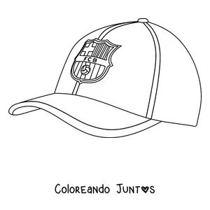 Imagen para colorear de una gorra con el escudo del Barcelona