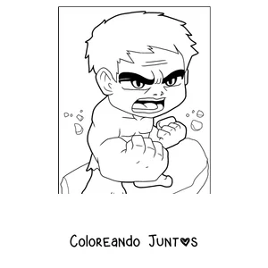 Imagen para colorear de Hulk bebé con cara de enojado