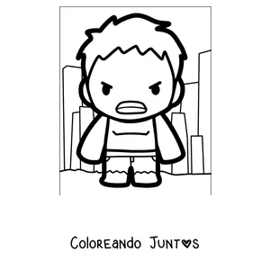 Imagen para colorear de Hulk sencillo para los más chicos