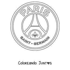 Imagen para colorear del logo redondo del PSG
