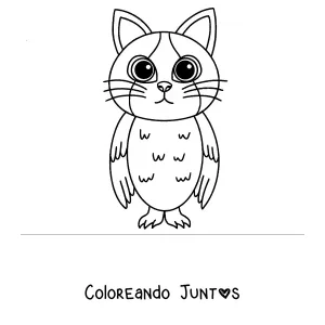 Imagen para colorear de un Meowl tierno visto de frente