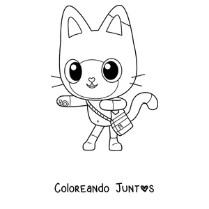 Imagen para colorear de Pandy Paws, el amigo gato panda de Gabby