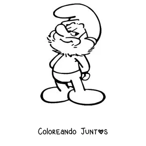 Imagen para colorear de Papá Pitufo