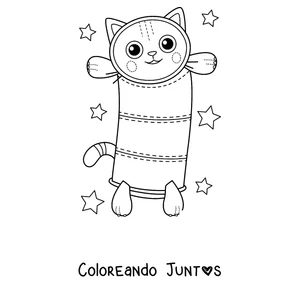 Imagen para colorear de Pillow Cat, el gatito dormilón