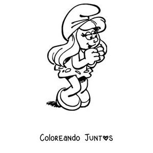 Imagen para colorear de Pitufina