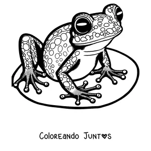 Imagen para colorear de una rana arborícola descansando en una rama