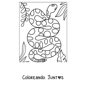 Imagen para colorear de una serpiente de cascabel