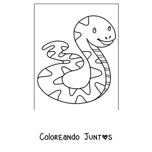 Imagen para colorear de una serpiente sencilla y sonriente