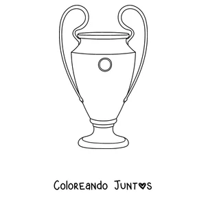 Imagen para colorear del trofeo de la Champions League con asas grandes