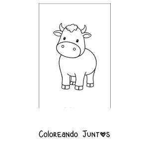 Imagen para colorear de vaca sencilla para los más chicos